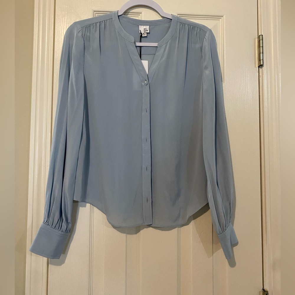 NWT Iris and ink silk blouse US size 4 Blue